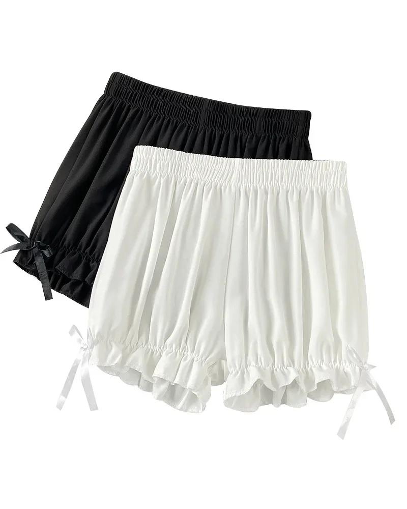Femmes dentelle culotte courte Imitation soie à volants Bloomers Anti-exposition pantalons de sécuri