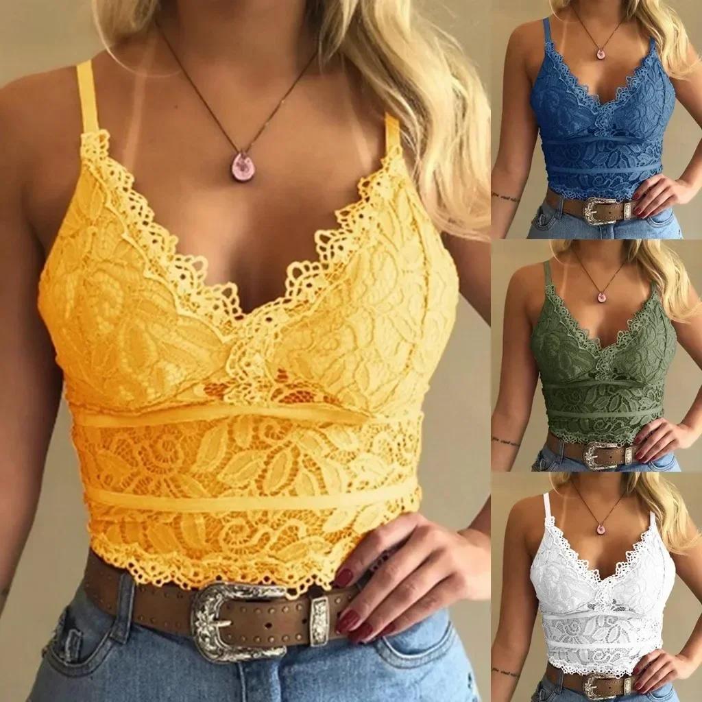 Bralette florale dentelle soutiens-gorge Push Up pour femmes Lingerie Sexy Corset Camis gilet sous-v