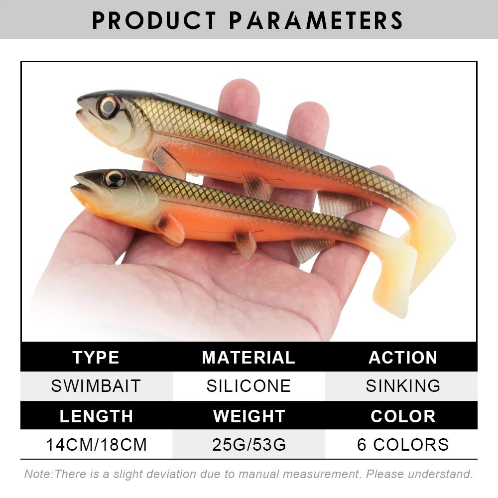 Spinpoler 14 cm/18 cm Shad brochet leurre nageur queue carrée pour brochet perche poisson-chat Zande