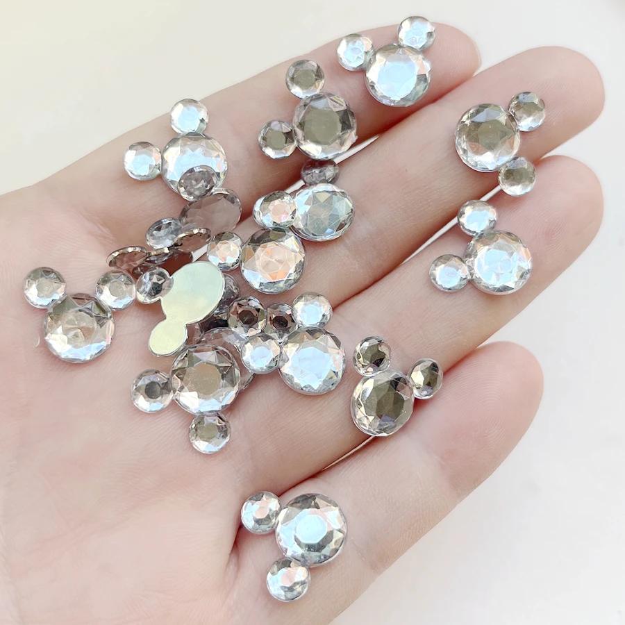 Strass en cristal en forme d'animal blanc, 30 pièces/lot, bijoux à faire soi-même, décoration à dos