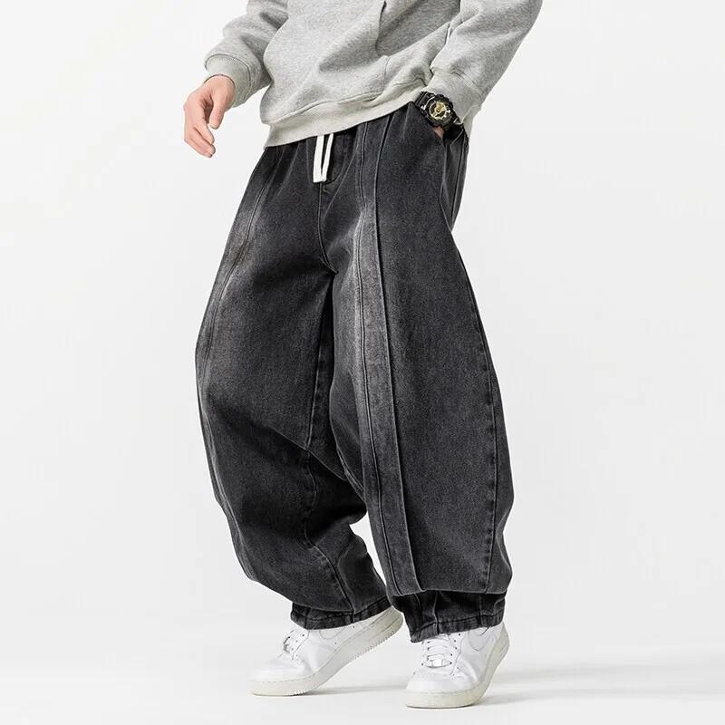 2025 nouveau sarouel Vintage hommes lâche Hip Hop Denim pantalon à jambes larges hommes droit surdim