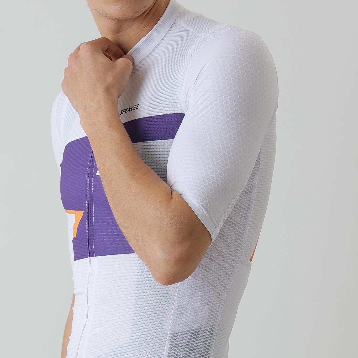 SPEXCEL-Maillot de Cyclisme PRO à Manches Courtes, Adapté à la Course Italienne, Tissu observateur e