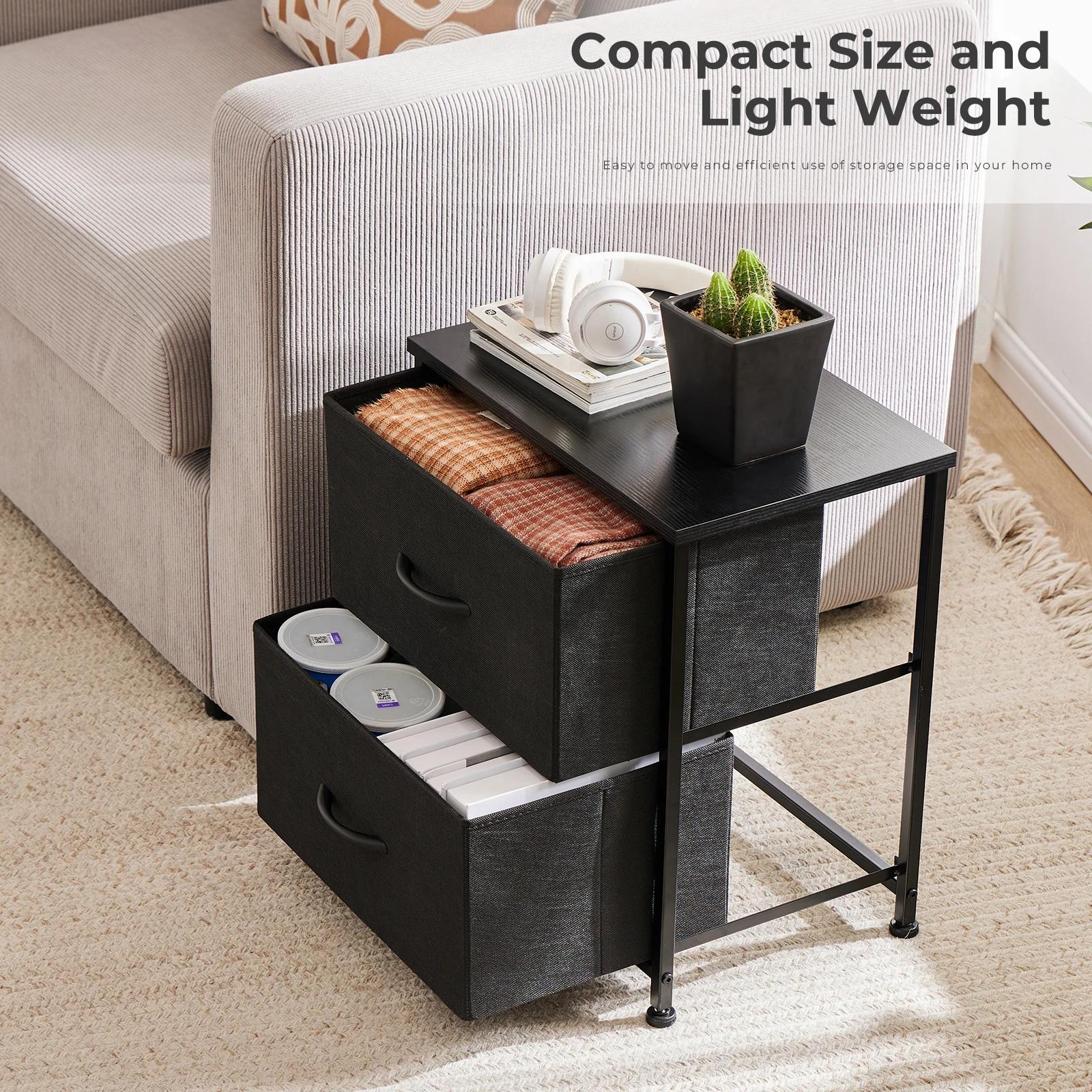 JHK salon armoire couches ensemble de 2 tiroirs en tissu à côté de la Table de chevet placard poitri