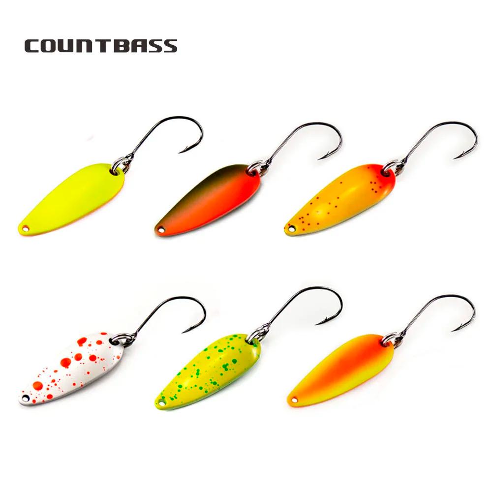 COUNTBASS cuillères à truite 2.4g et 4g leurres de pêche avec crochet unique appâts métalliques de c