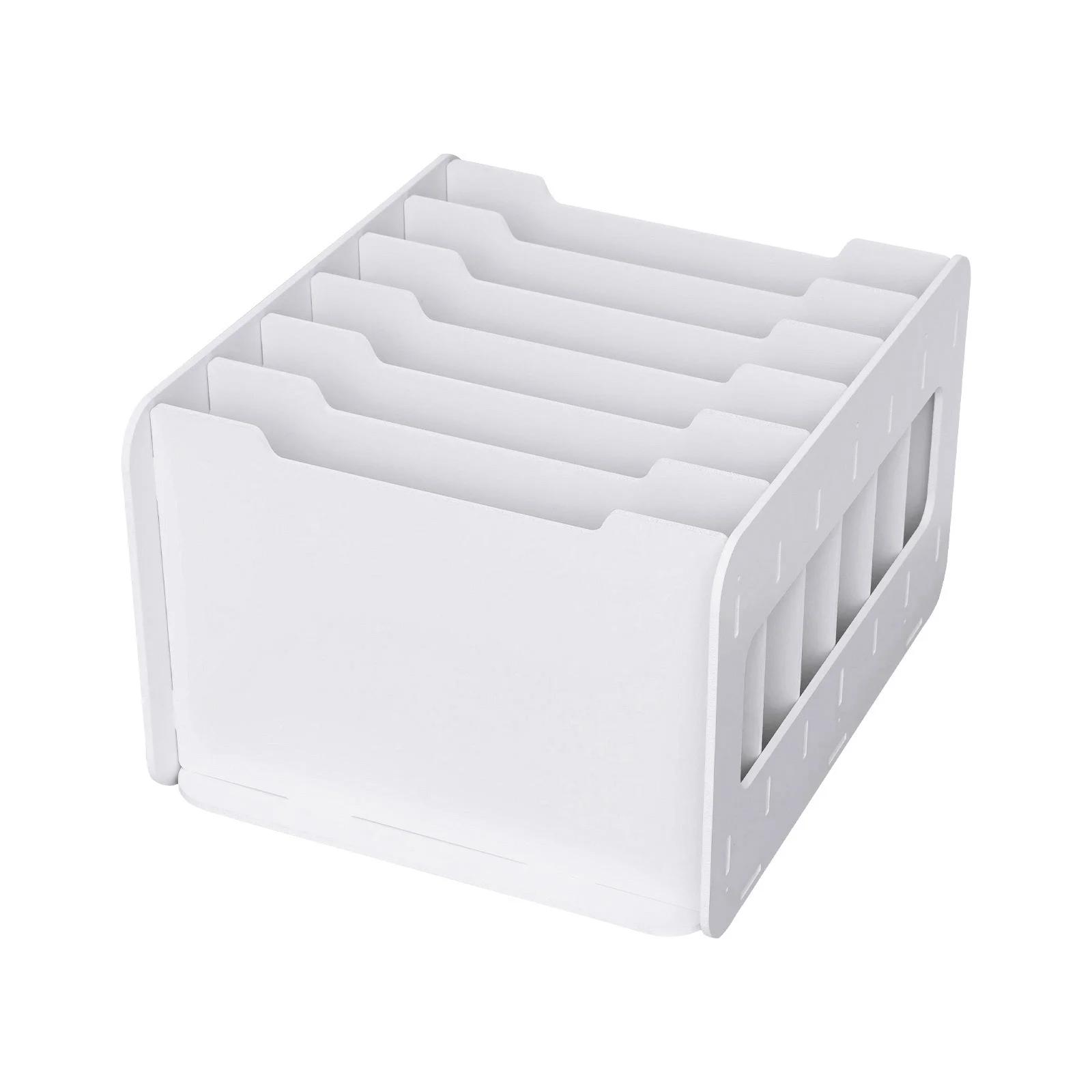 Boîte de Rangement Horizontale en PVC à 7 Couches, Grand Espace de Stockage, pour le Bureau et la Ma