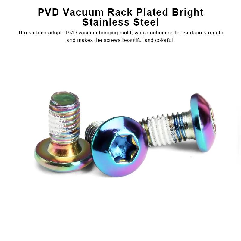 Vis de frein à disque de vélo M5x10mm T25 placage titane coloré vtt couleur de vélo vis à disque ant