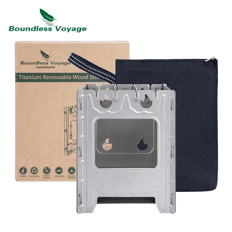 Boundless Voyage-Poêle à bois en titane, Brûleur pliant de camping, Boîte à douille extérieure, Boît