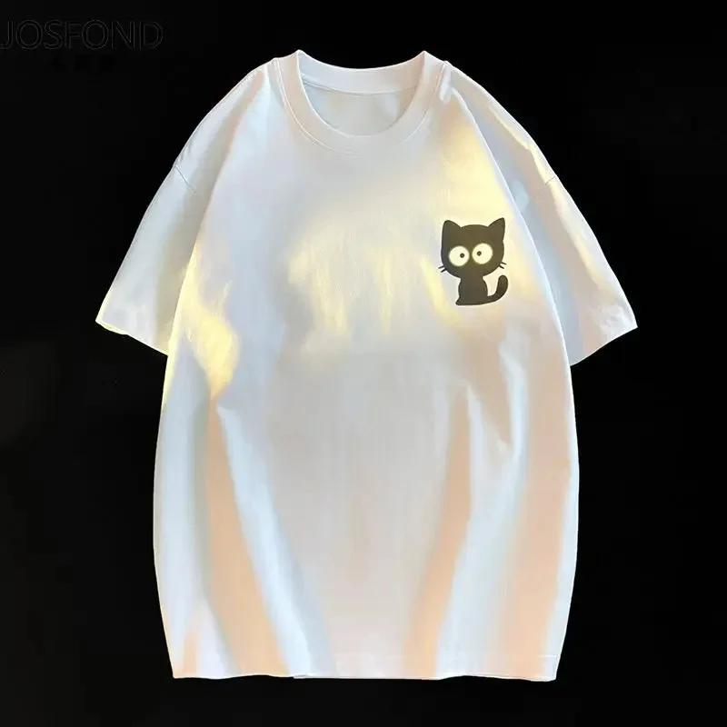 Femme décontracté impression col rond manches courtes T-Shirt 2025 nouvelle tendance d'été tout-matc