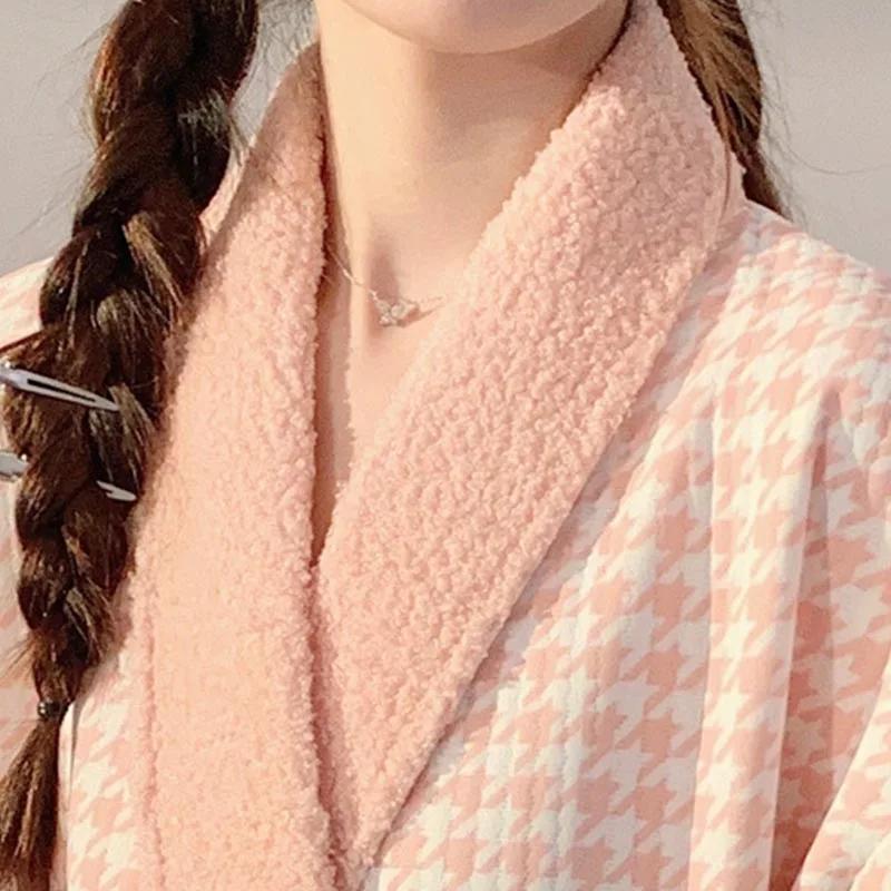 Pyjama de maternité thermique doux pour femme, chemise de nuit ample pour allaitement, robe de nuit