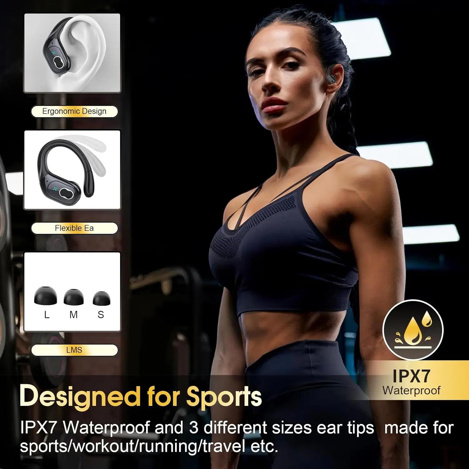 TWS sport écouteurs Bluetooth 5.4 HIFI basse sans fil casque LED tactile mains libres écouteur suppr