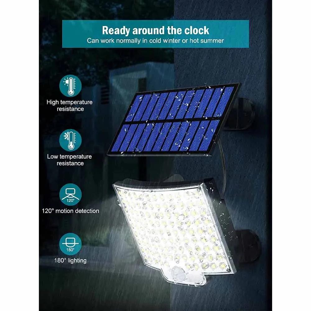 106LED lumière solaire extérieure étanche avec capteur de mouvement projecteur télécommande 3 Modes