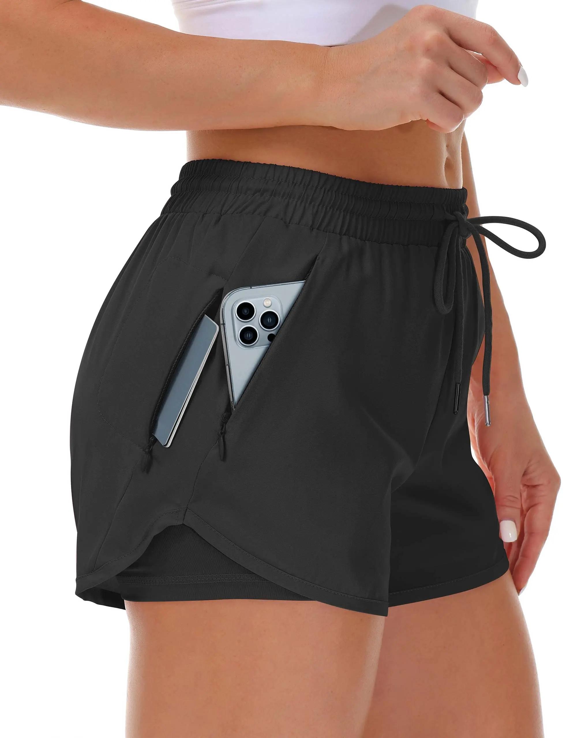 Short de sport pour femmes, course à pied, yoga, design deux pièces, short anti-exposition, fitness,
