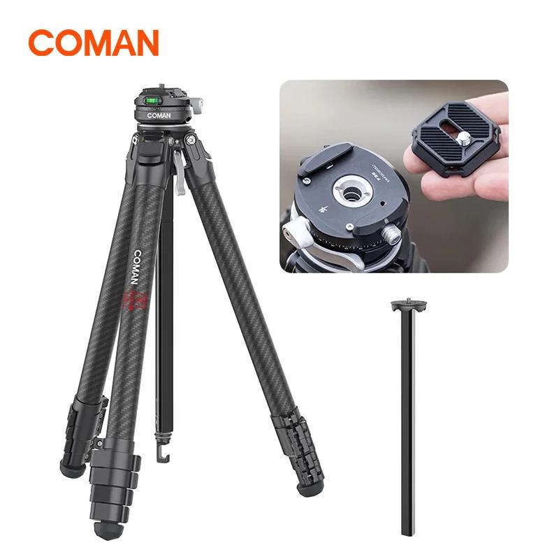 Trépied en fibre de carbone COMAN Zero F38 Travel avec rotation à 360° ° Tête sphérique panoramiqu