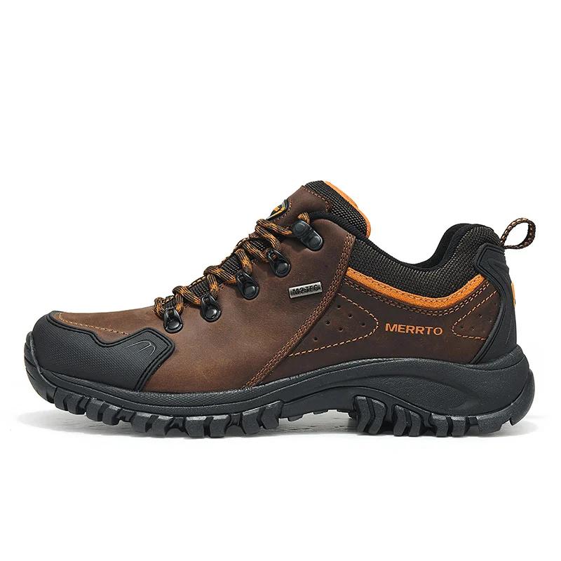 MERRTO-Chaussures d'extérieur en cuir de vachette pour hommes et femmes, chaussures de randonnée, tr