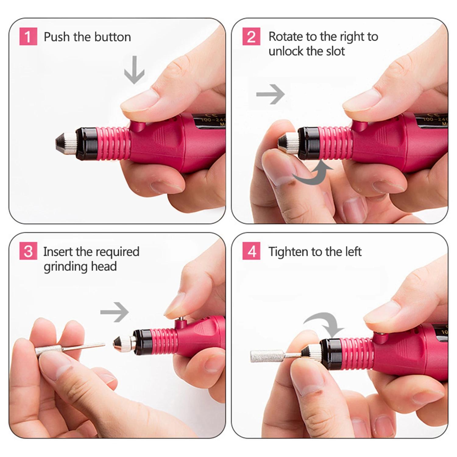 Polisseuse à ongles Portable 6 couleurs, nouvelle perceuse à ongles électrique, ponceuse à ongles, a