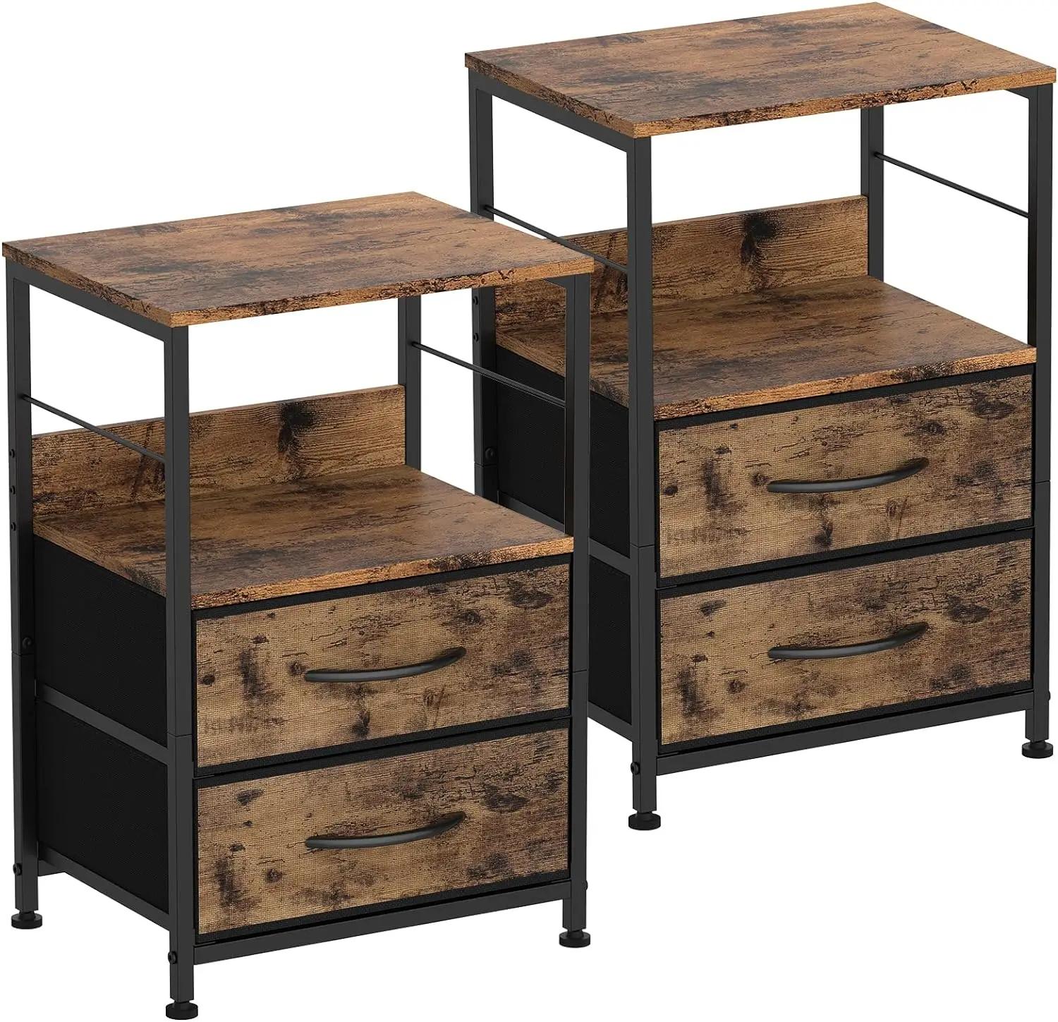 Table de chevet avec tissu, tables de nuit de proximité, table d'appoint de chambre à coucher, étagè