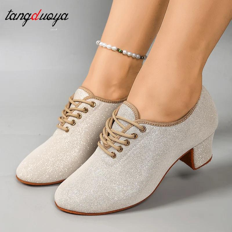 Femmes Bling scène spectacle pied porter filles semelle souple chaussures latines dames moderne Jazz
