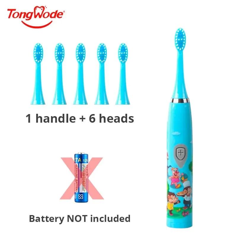 Brosse à dents électrique sonique pour enfants, IPX7, étanche, dessin animé coloré, utilisation pour