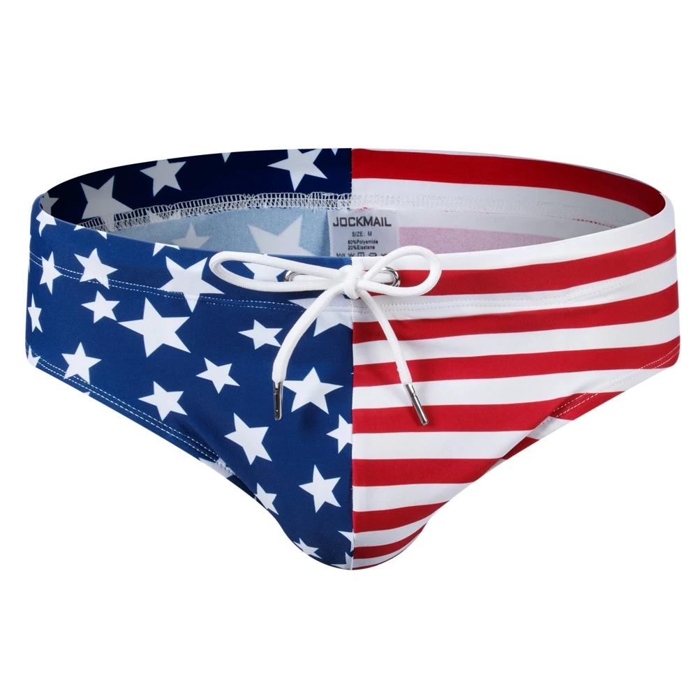 Maillot de bain push up homme bikini bref - Shorts surf plage sexy drapeau américain imprimé