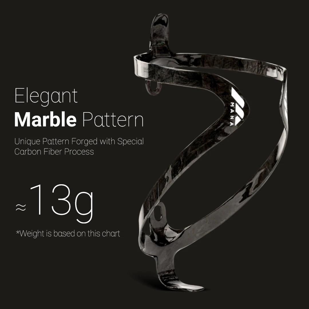 MANA 12g motif marbre porte-bidon de vélo en Fiber de carbone + vis en alliage d'aluminium pour rout