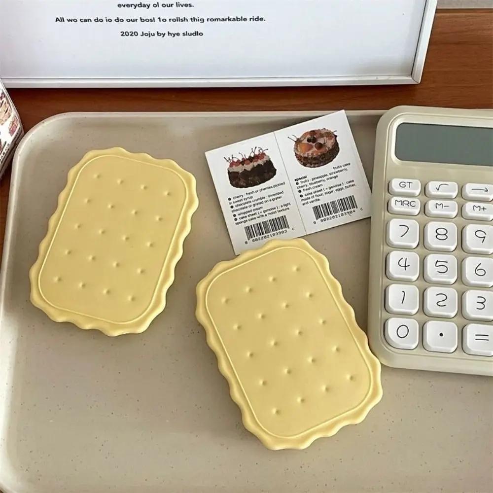 Mini miroir de poche en forme de biscuit au fromage, portable, pliable, pour maquillage, pour voyage