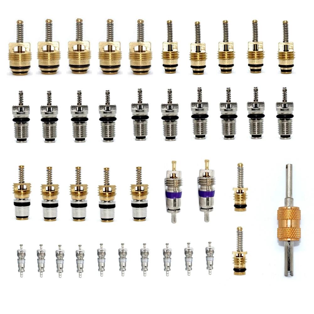 1 ensemble R12 R134A Auto voiture climatisation A/C pneu Valve tige noyau dissolvant Kit d'outils