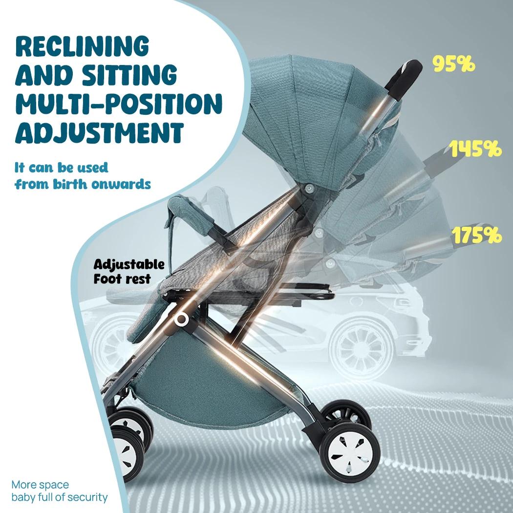 Poussette bébé landau léger Compact pliable continuer avion avec moustiquaire
