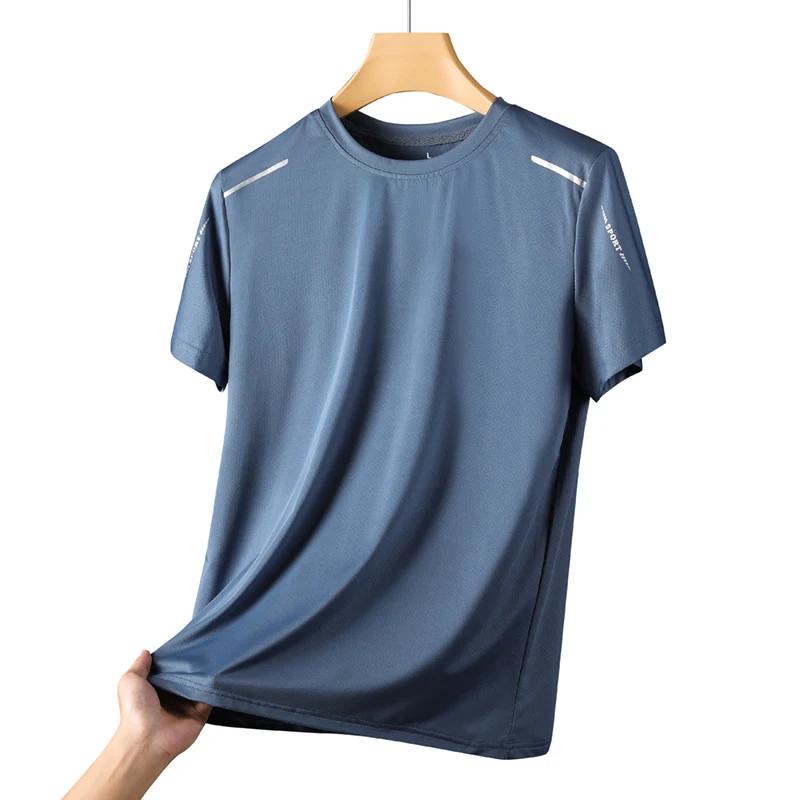 CHRLCK hommes course séchage rapide T-shirts respirant randonnée pêche T-shirts élasticité douce Spo