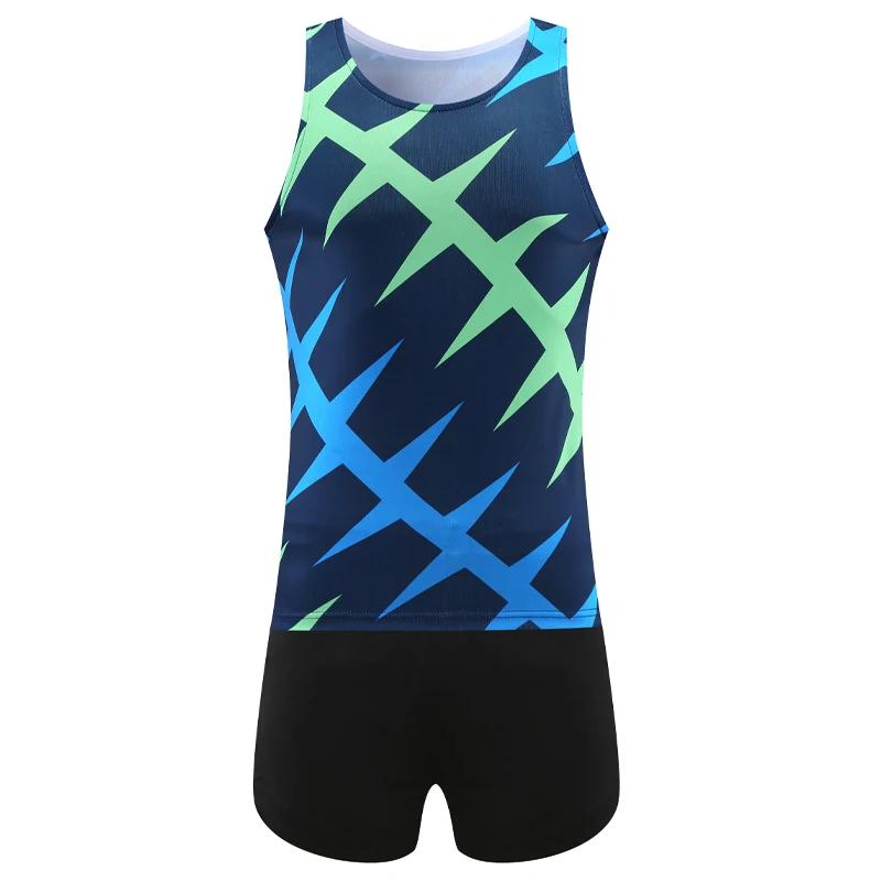 Costumes de course d'entraînement pour hommes, gilet et short, respirant, fin, séchage rapide, unifo