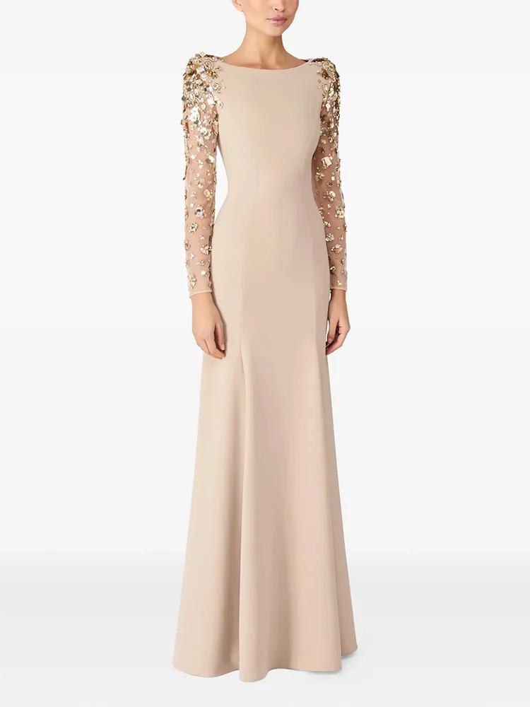 HIGH STREET Nouvelle Collection 2026 Robe Longue de Soirée Designer pour Femme, à Manches Longues, e