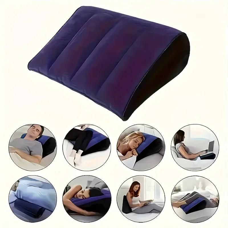 Oreiller gonflable en forme de coin pour voyage, léger, soutien lombaire des jambes, coussin de Post