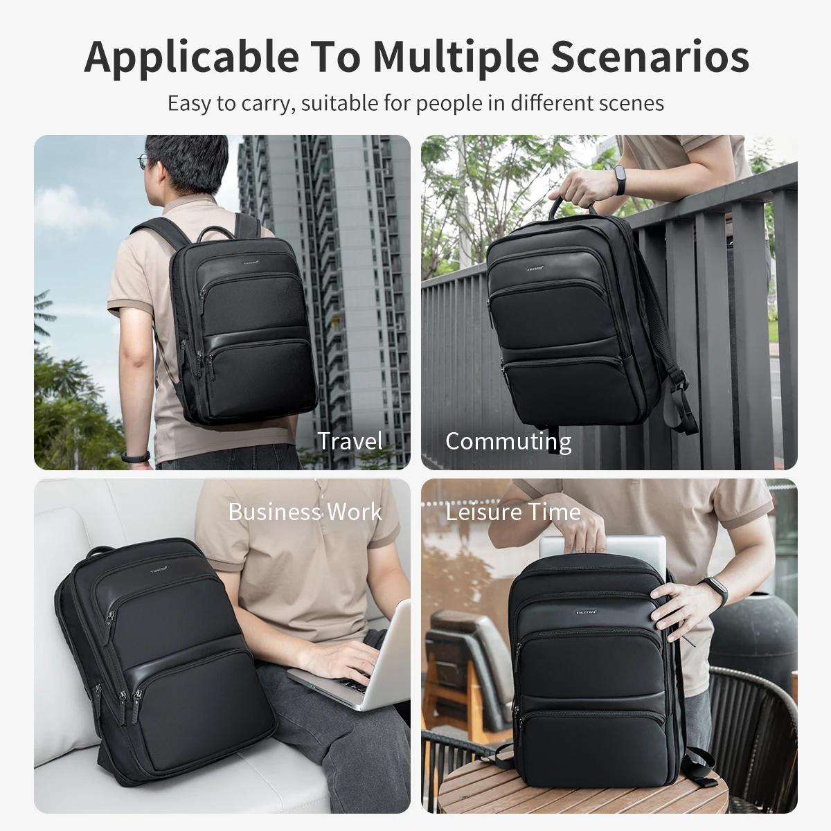 Tigernu sacs à dos extensibles pour hommes 15.6 pouces sac à dos pour ordinateur portable mâle mince
