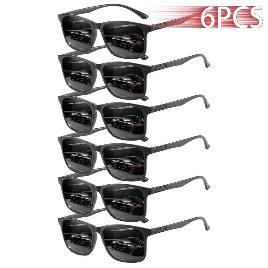 6 Paires de Lunettes de Soleil Carrées Vintage à Carreaux Tendance pour Hommes et Femmes, Idéales po