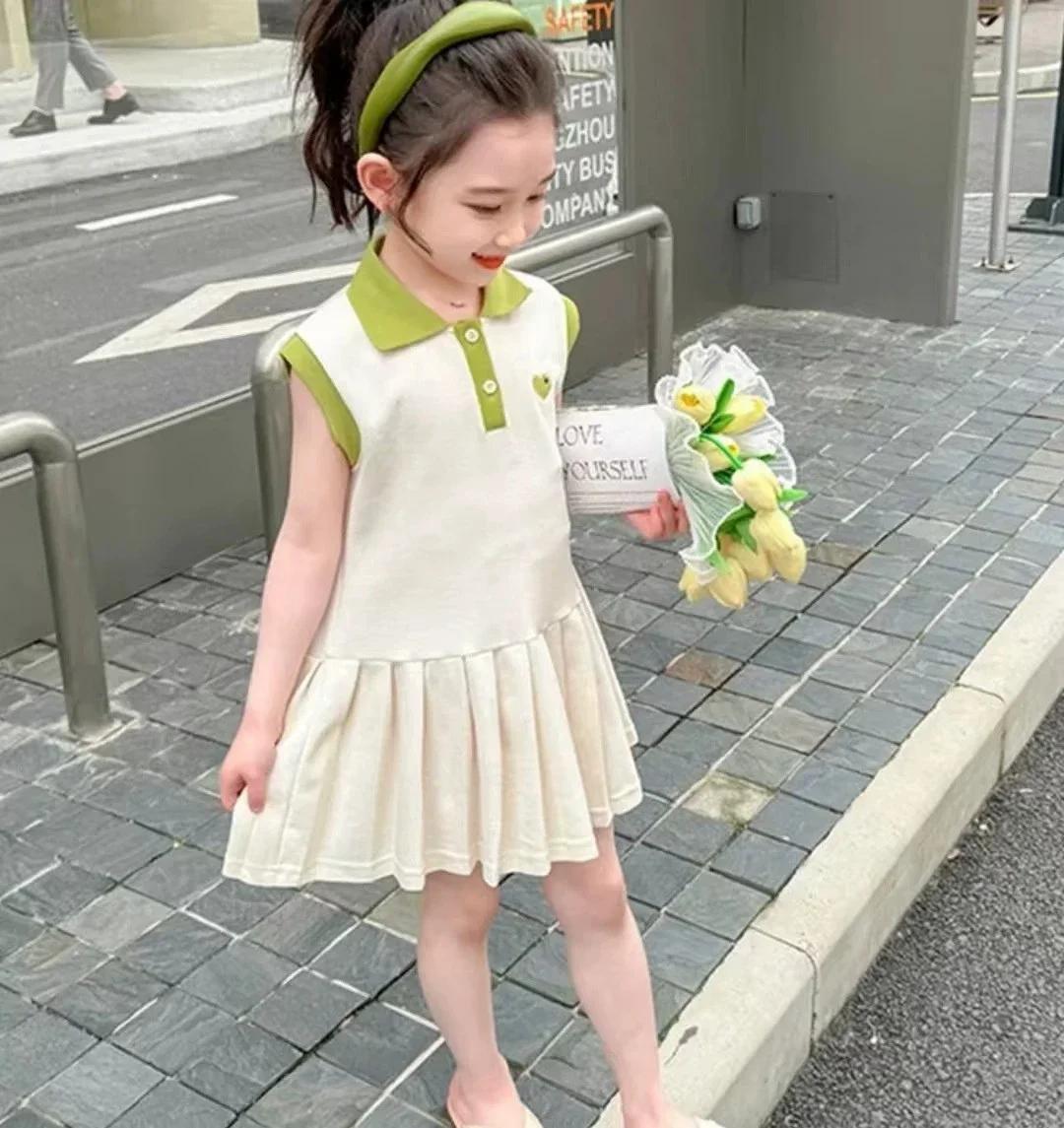 2025 enfants robe printemps été col rabattu enfants vêtements mode enfant en bas âge bébé filles vêt