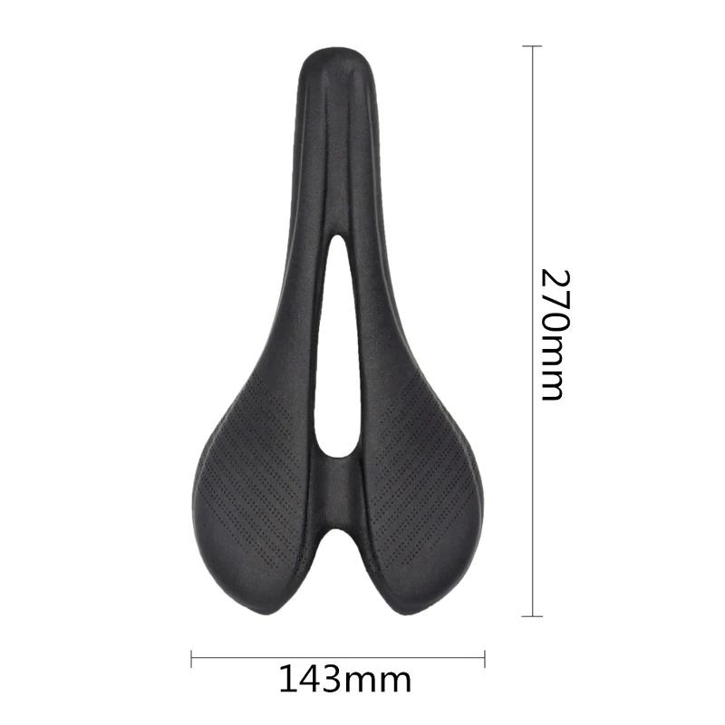 Selle de vélo ultralégère en fibre de carbone T800, siège confortable en cuir, coussins de course de
