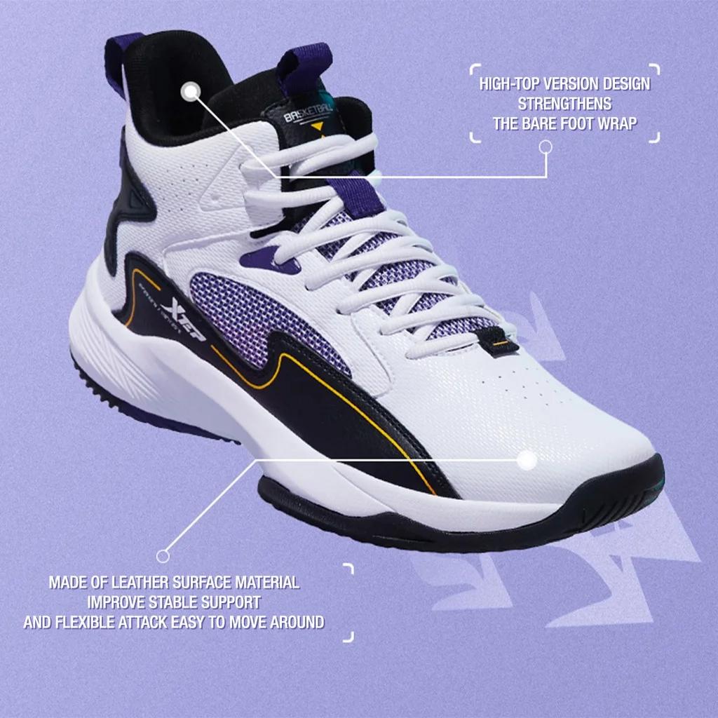XTEP hommes chaussures de basket-ball soutien résistant à l'usure entraînement en salle haut amorti