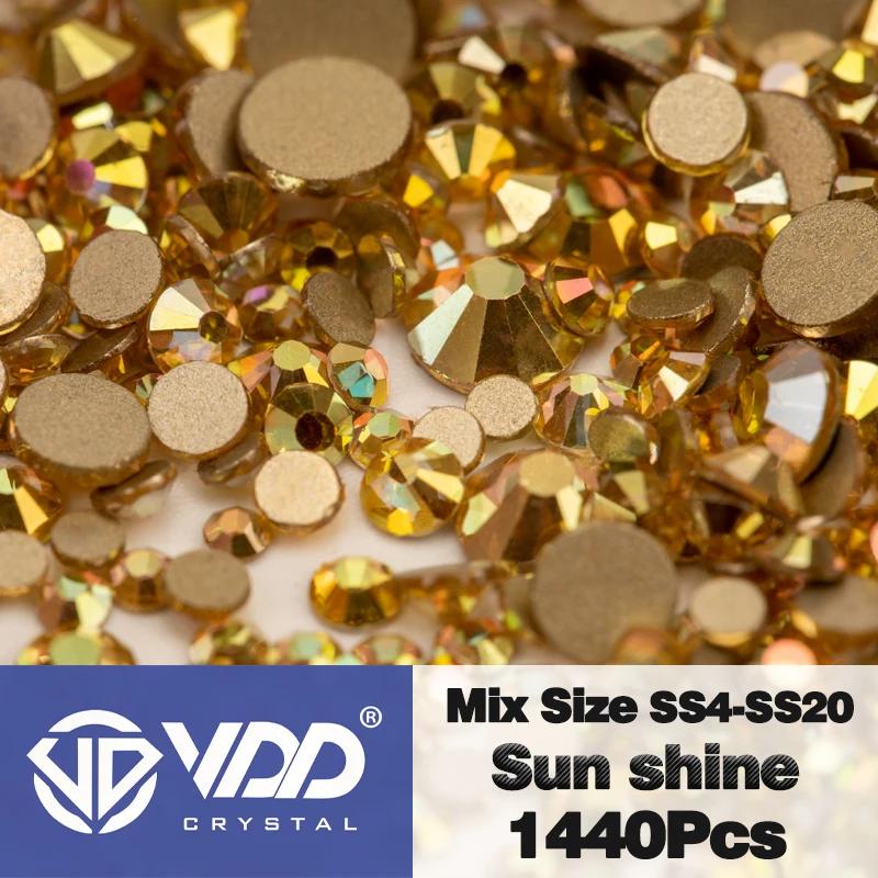 VDD mélange taille SS4-SS20 1440 pièces verre cristal Strass Flatback haute qualité Strass pierres p