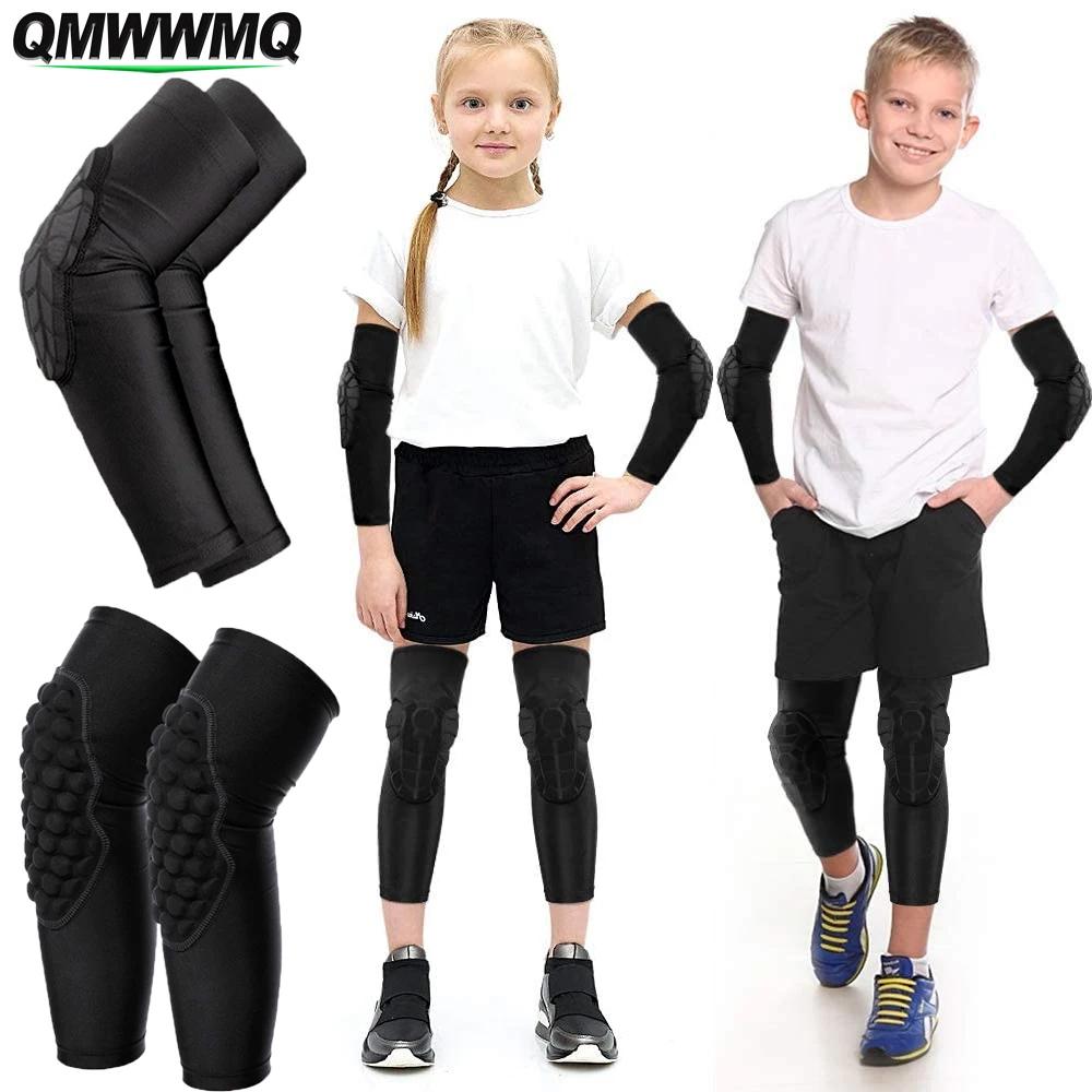 Genouillères/coudières de sport à Compression en nid d'abeille pour enfants/jeunes de 5 à 15 ans, éq