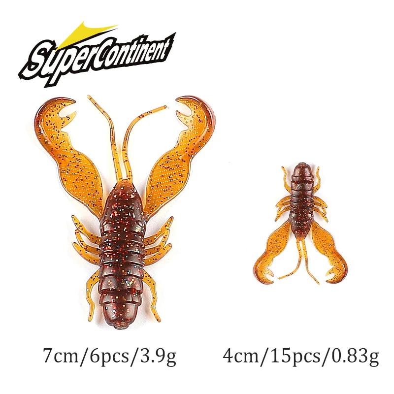 Supercontinent Filet Craw 40mm/15 pièces 70mm/6 pièces leurre souple leurres de pêche crevette homar