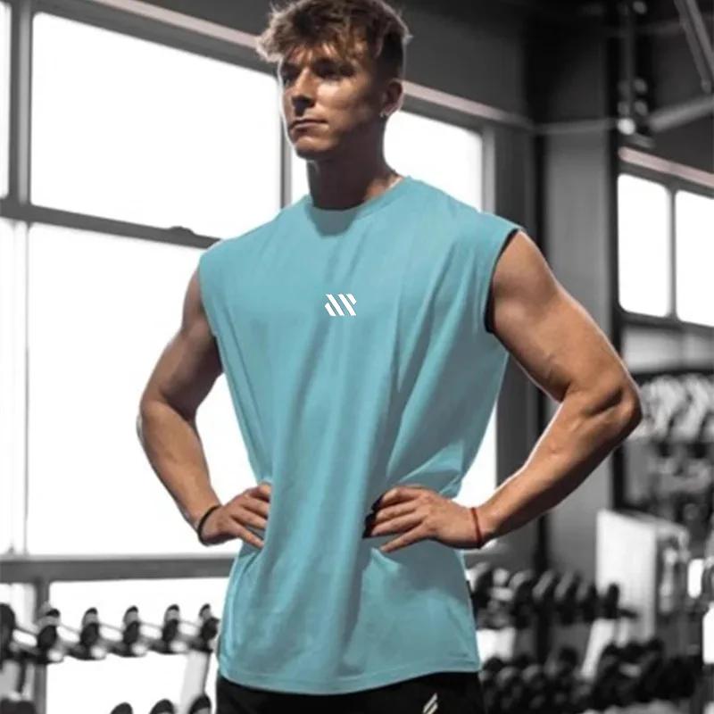 Chemise de sport sans manches pour hommes, Fitness, course à pied, gilet à séchage rapide, respirant