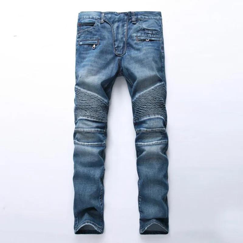 Jeans droits de motard de moto pour hommes, pantalons en denim décontractés, surintendant, streetwea