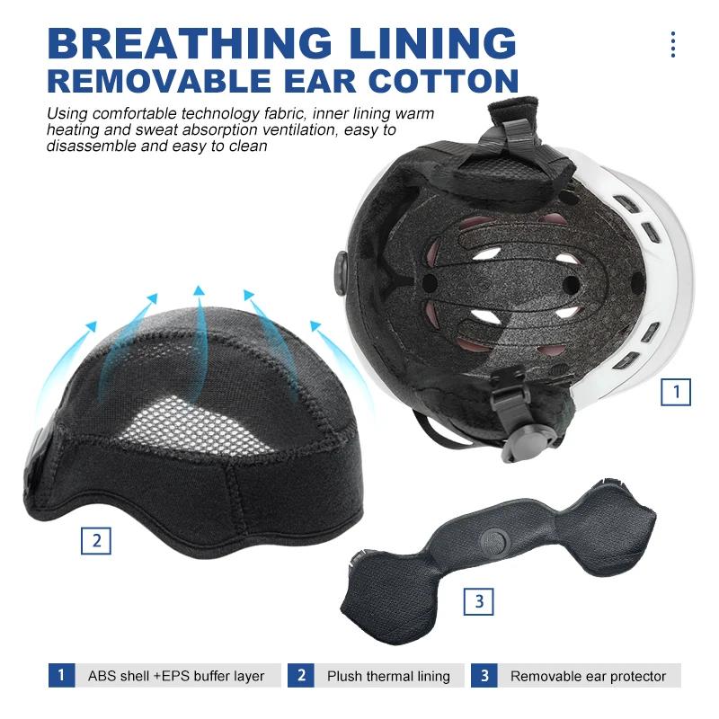 MOON-Casque de ski avec lunettes pour adultes, casque 506, coque PC durable, mousse EPS, casques de