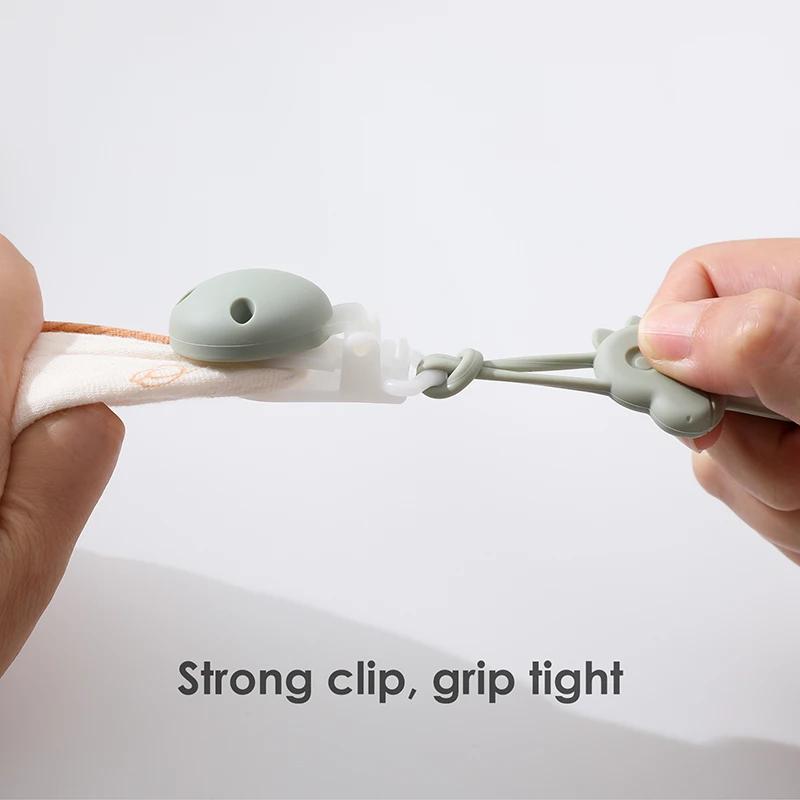 Clips de sucette en Silicone, porte-sucette une pièce sans BPA pour bébé garçon et fille de 3 mois,