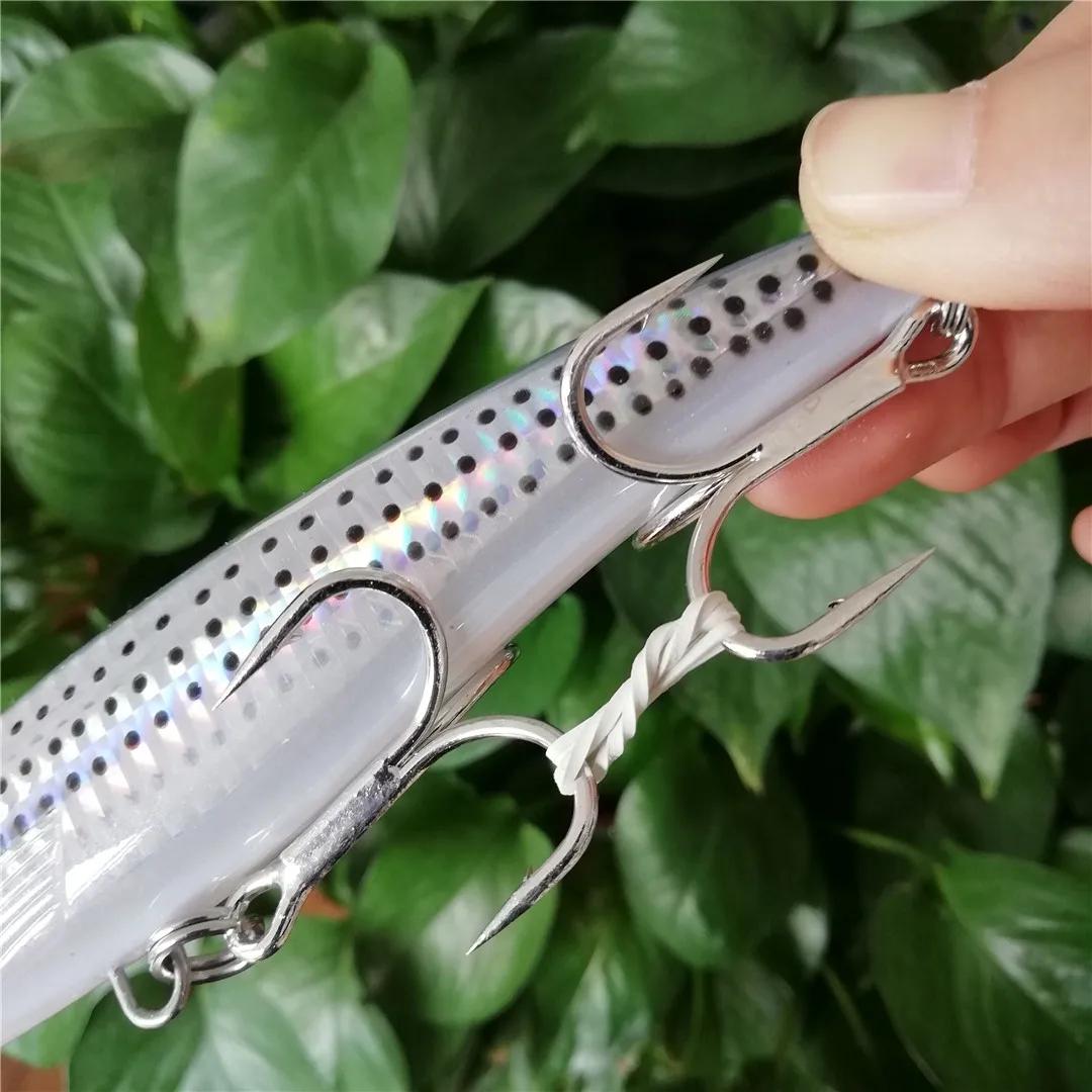 NOEBY 3 leurres de pêche artificiels Minnow à coulée lente 140mm 52g, 160mm 73g, 12cm 32g, leurres d