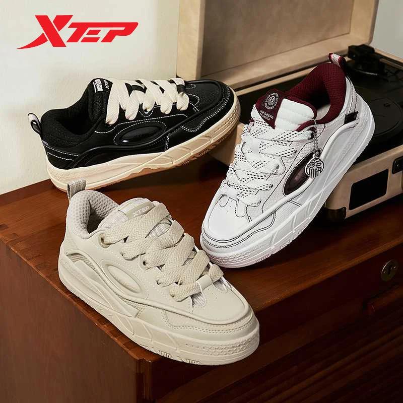 Chaussures de skate Xtep pour femme - Baskets rétro légères et respirantes avec semelle rehaussée Printemps 2025