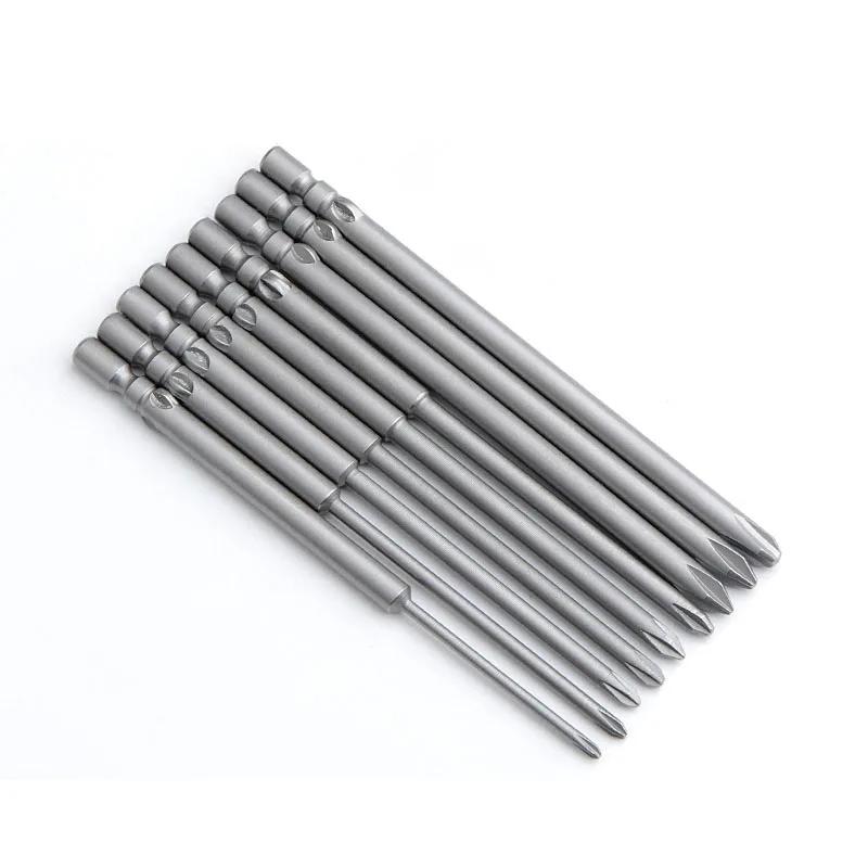 10 pièces 80mm pleine longueur magnétique 800 tige ronde tournevis Phillips électrique embout tourne
