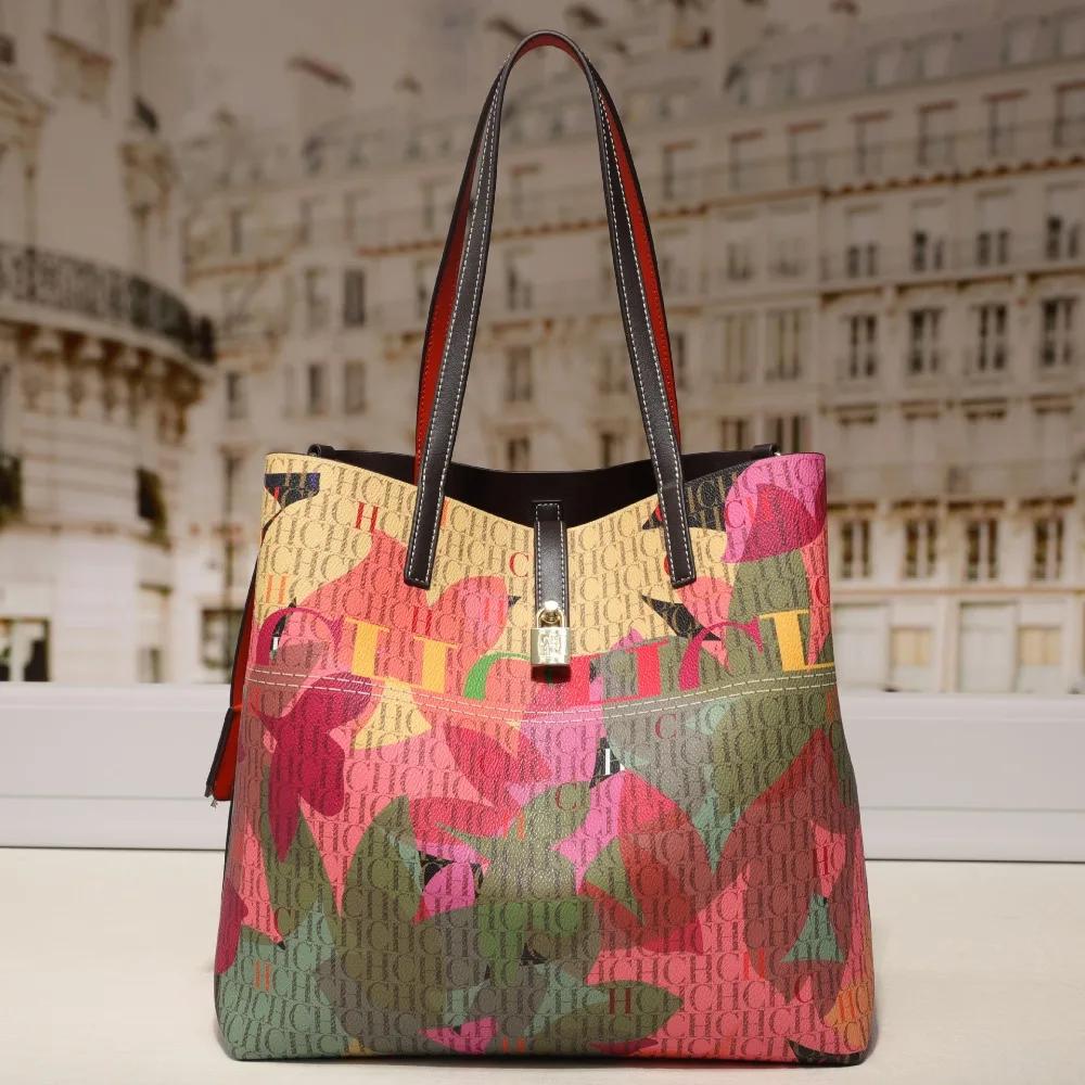 CHHC Sac Seau Femme Nouveau Style Classique Imprimé Lettres Sac à Bandoulière Grande Capacité Sac à