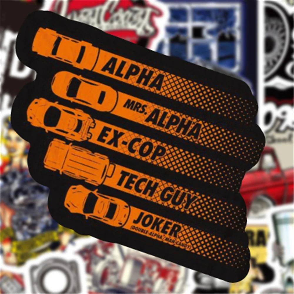 50 pièces nouvelle tendance rétro dessin animé Anime voiture Graffiti tasse d'eau voiture téléphone