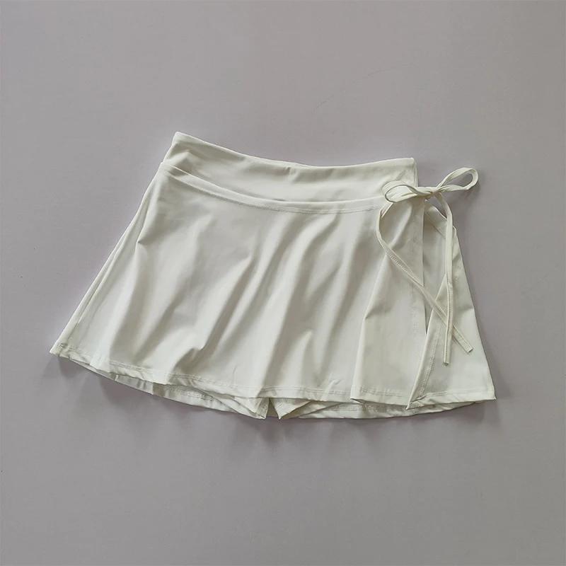 Jupe de sport de Yoga, jupe de Tennis de Badminton, pantalon demi-corps, jupe de poche à séchage rap