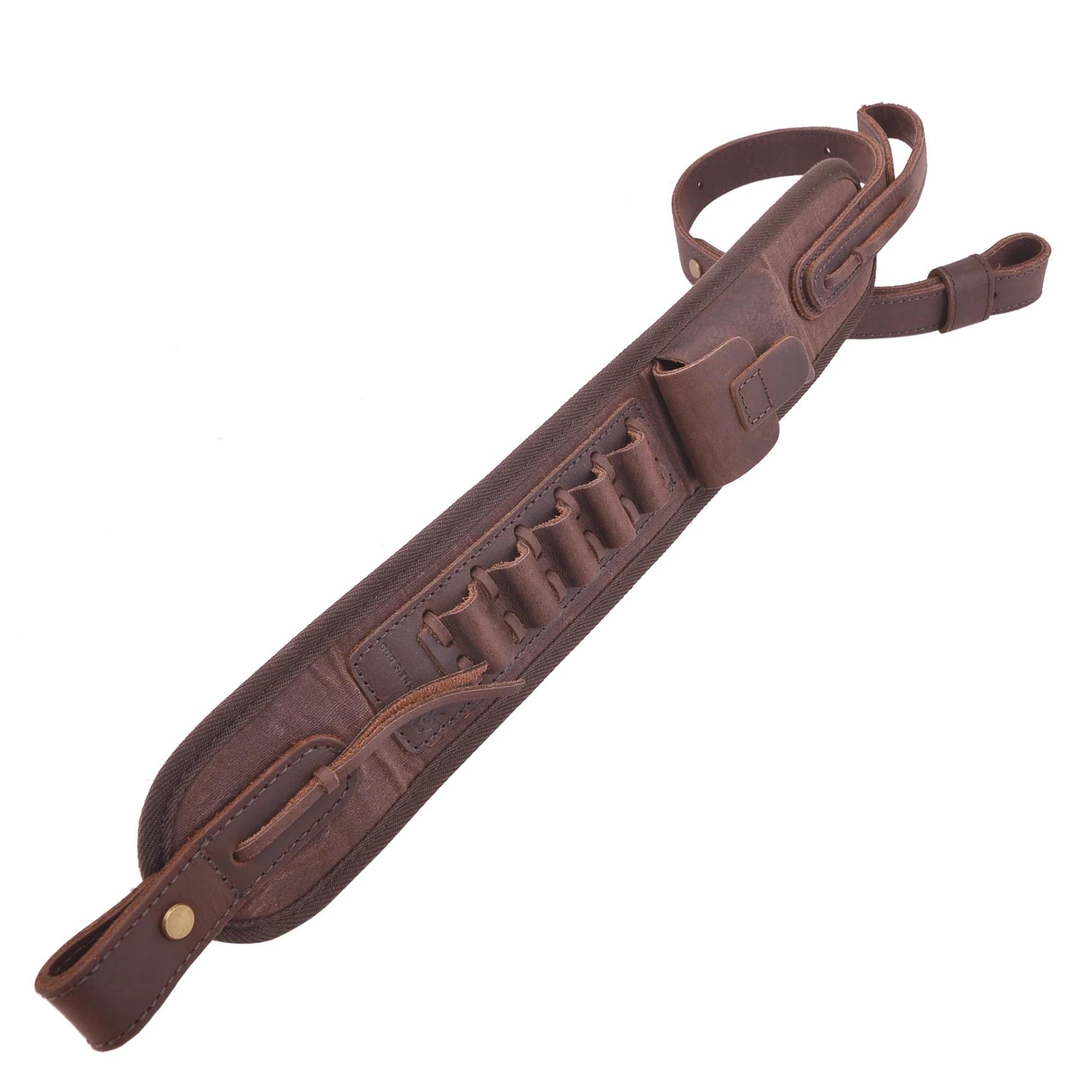 Sangle de transport en cuir pour fusil de chasse, écharpe de munitions, ceinture de odorréglable pou
